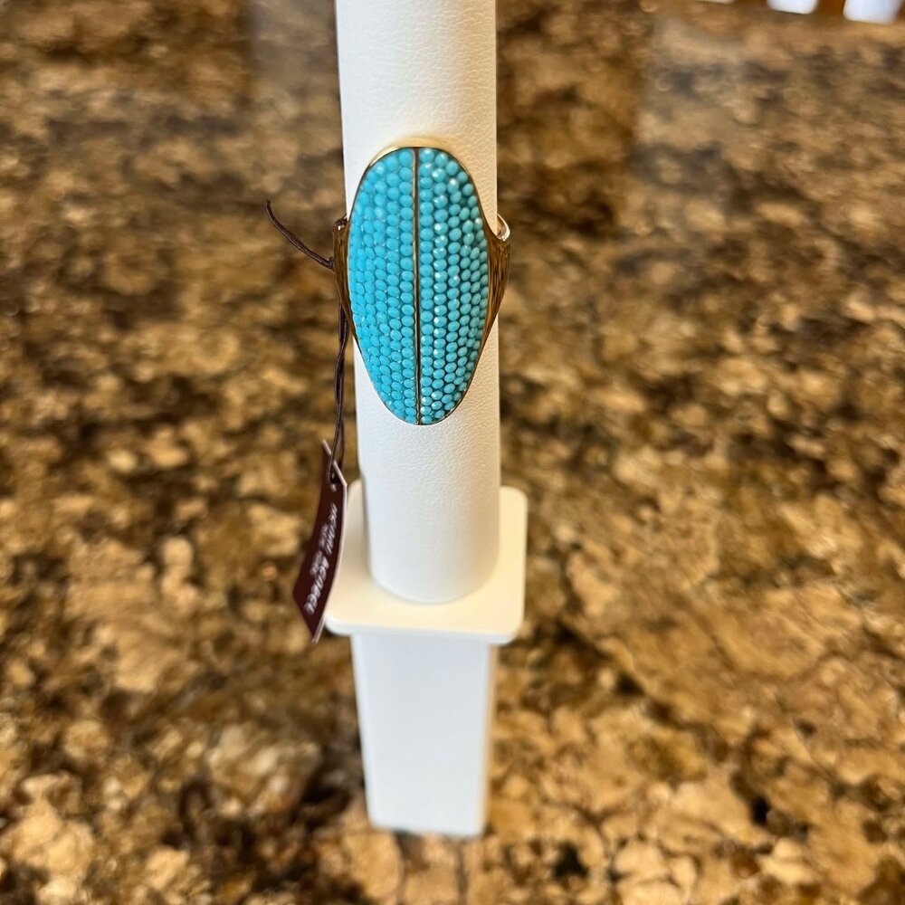 HENRI BENDEL BLUE STONE  GOLDTONE RING W/TAGS